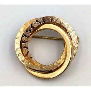 Grosse Germany Brooch Gold Tone 1961 Wreath Style Pin Dior Manufacturer Vintage